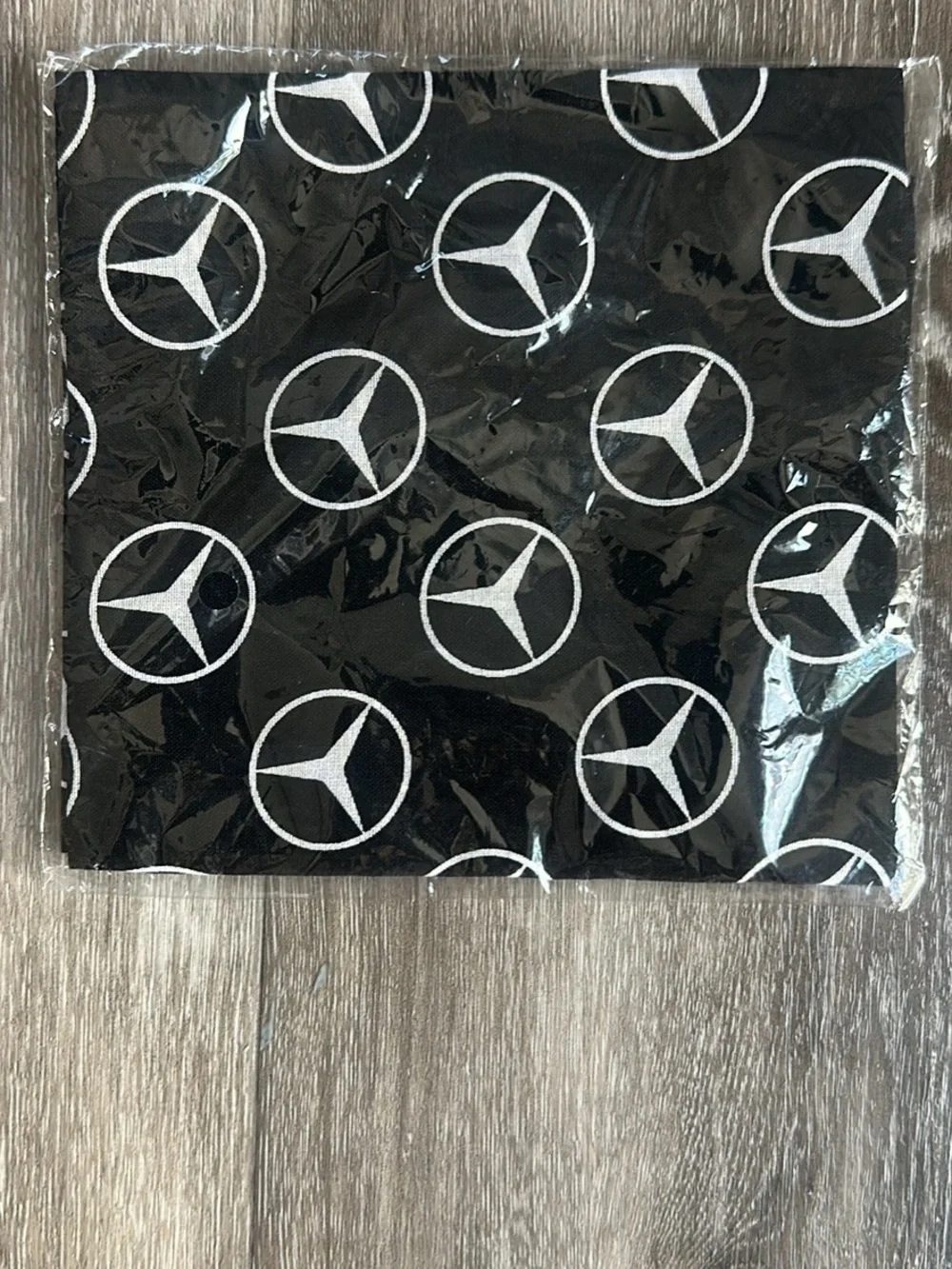 Mercedes-Benz Black Bandana with White Logo Print